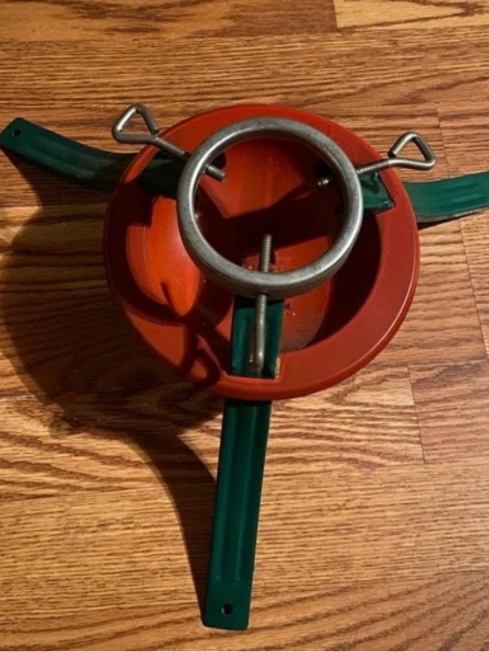 Green and Red Christmas Tree Stand - Heavy-Duty Holiday Holder